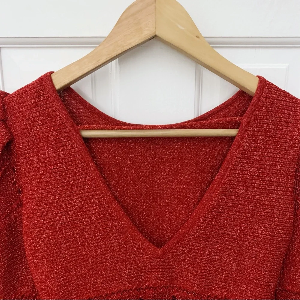 Ronny Kobo Michaela Metallic Knit Top